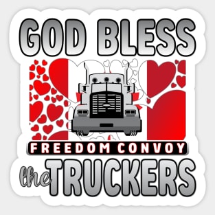 GOD BLESS THE TRUCKERS FREEDOM CONVOY 2022 - THANKS TO THE CANADIAN TRUCKERS SILVER Sticker